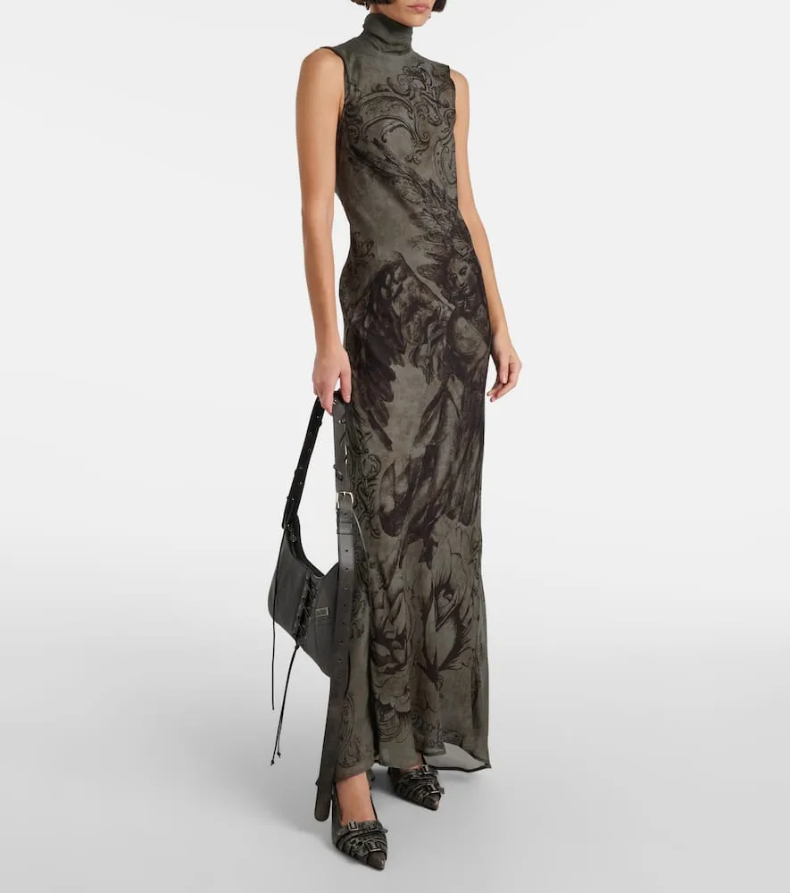 Acne Studios Printed mesh maxi dress