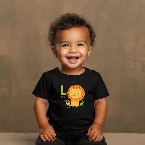 Animal Alphabet - L for Lion Baby Tee - Unisex Graphic Tee for Babies