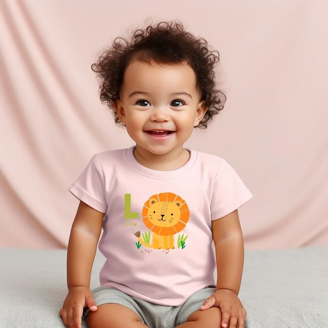 Animal Alphabet - L for Lion Baby Tee - Unisex Graphic Tee for Babies