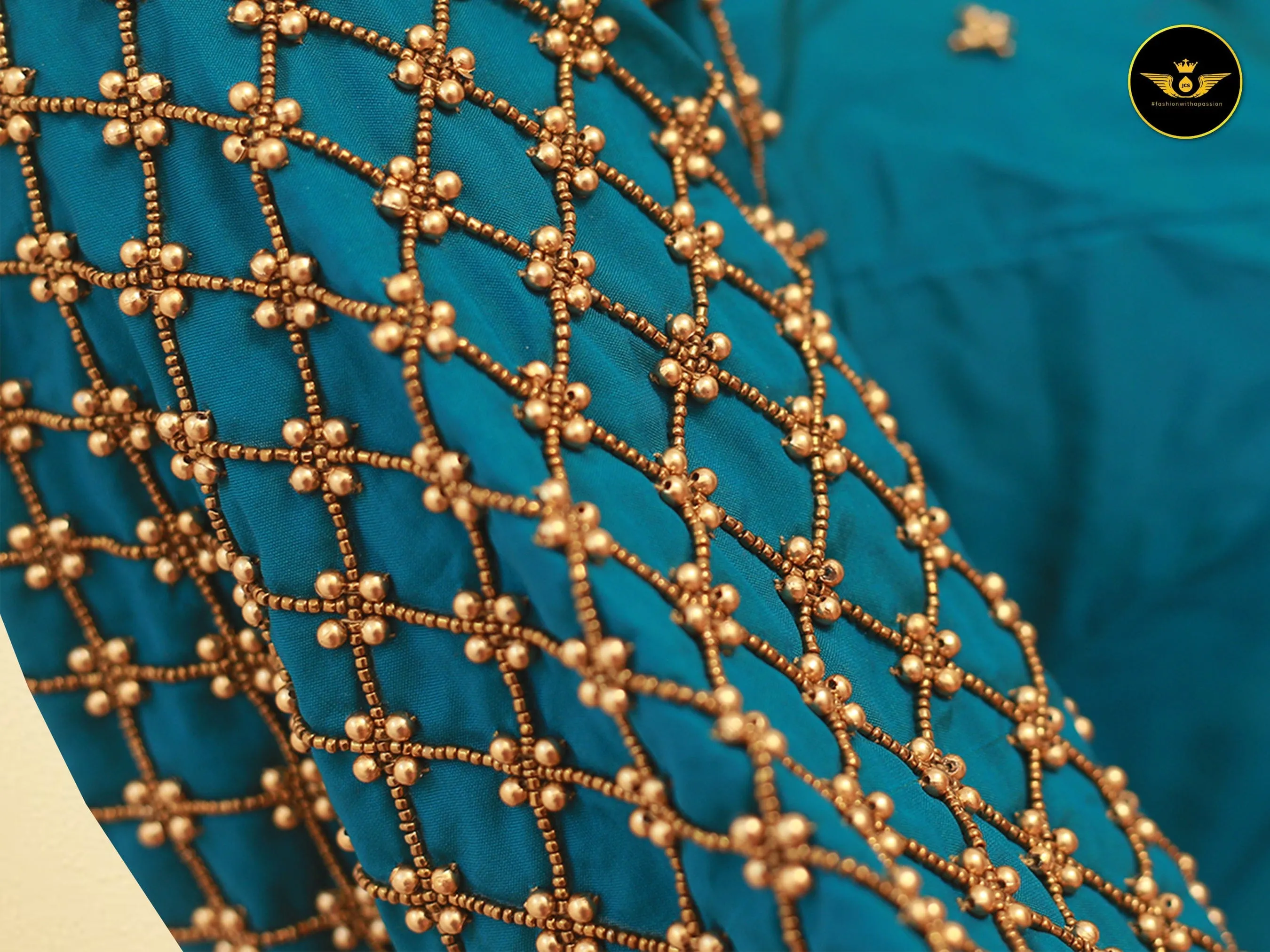 Beautiful Heavy Aari Work Blouse With Captivating Latkan