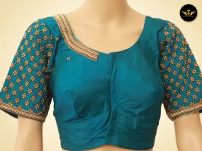 Beautiful Heavy Aari Work Blouse With Captivating Latkan