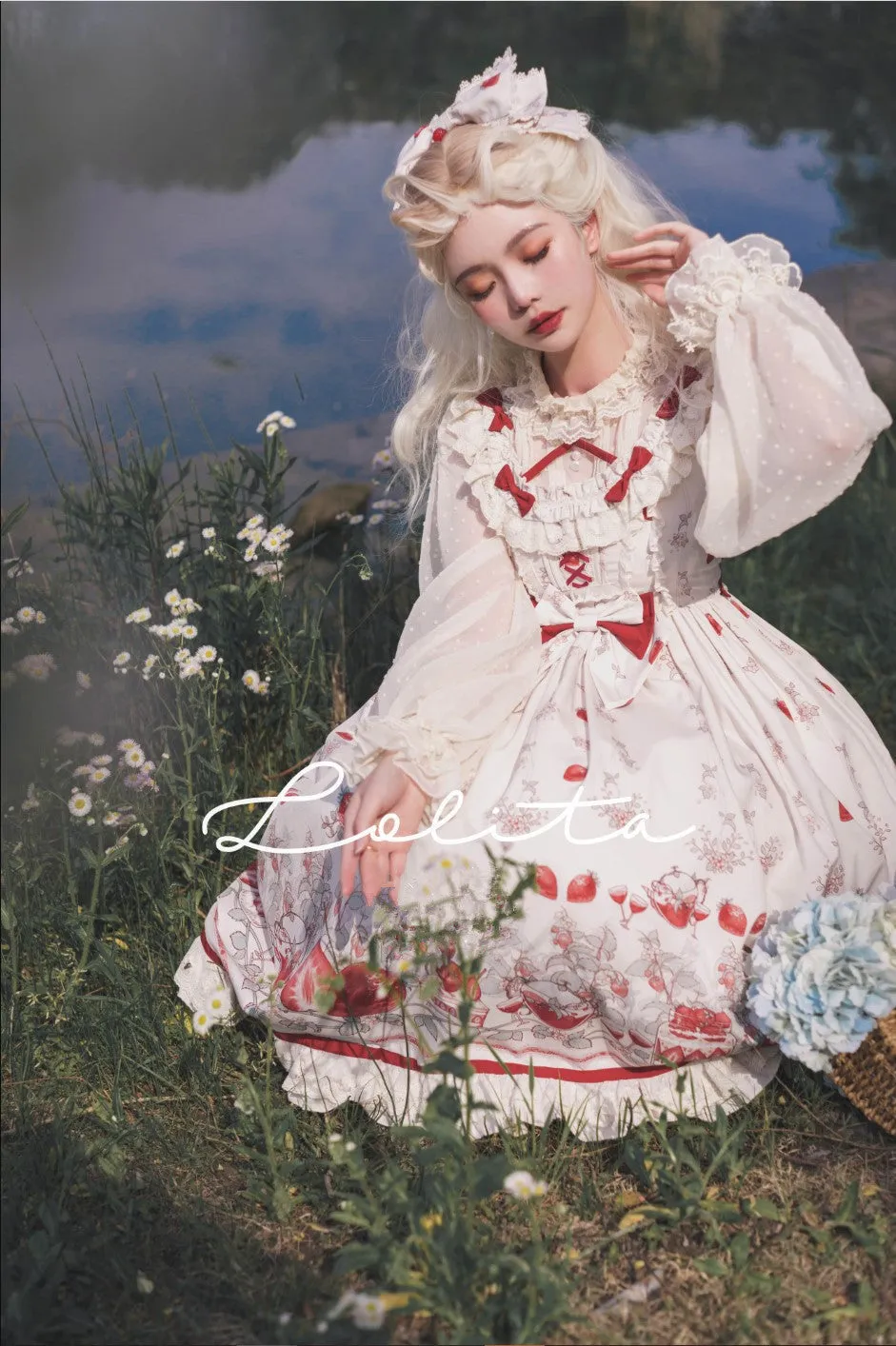 (BuyForMe) Bodhi Lolita~Strawberry Fruit Tea~Chiffon Long Sleeve Sweet Lolita Blouse