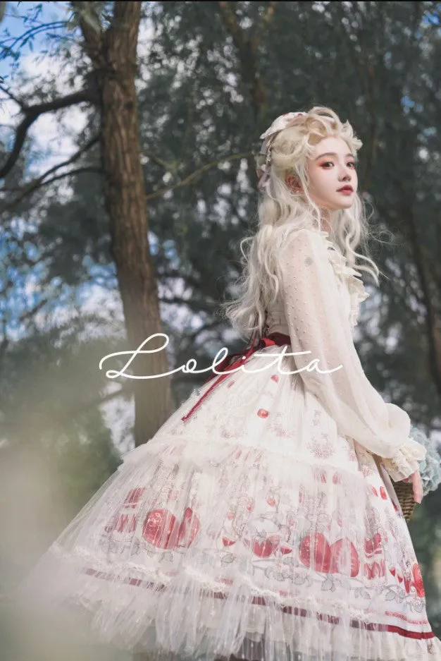 (BuyForMe) Bodhi Lolita~Strawberry Fruit Tea~Chiffon Long Sleeve Sweet Lolita Blouse