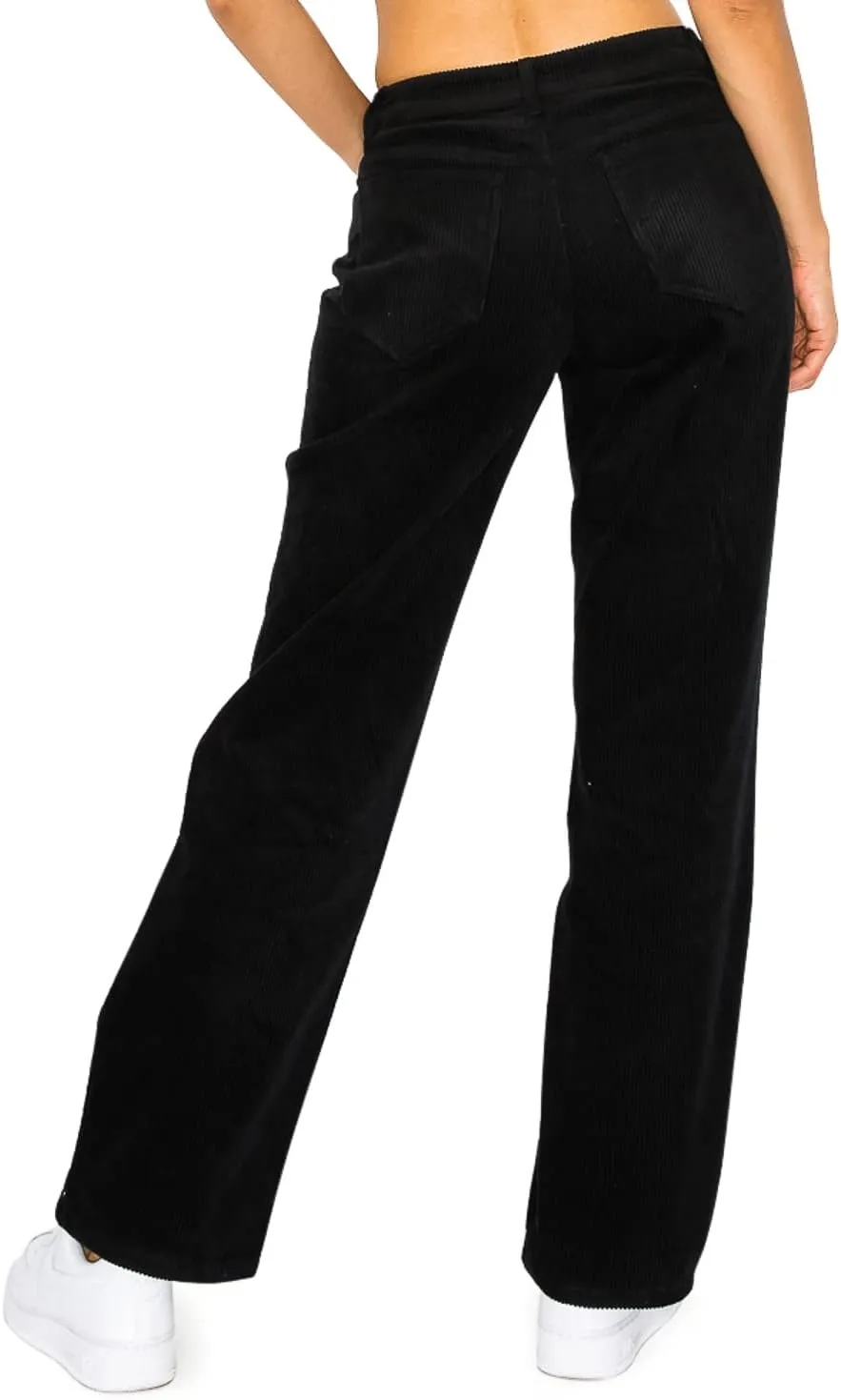 Cali1850 Women’s Casual Corduroy Pants – Elastic Waistband Soft Trousers with Pockets