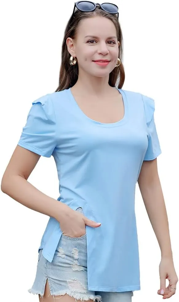 Casual Round Neck T-Shirt for Women, Short Sleeve Ladies Basic Tshirt, Soft Cotton Tee Shirt Tops