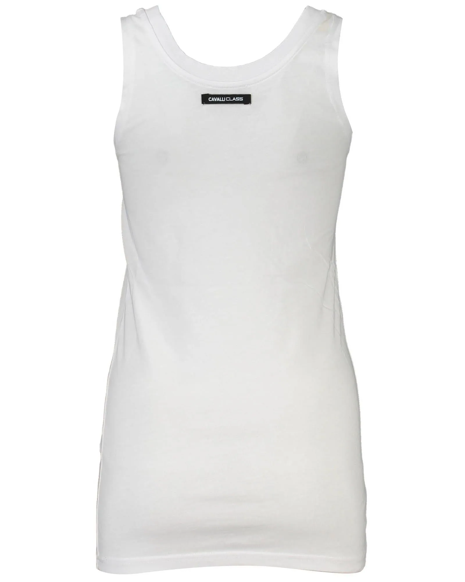Cavalli Class  Women's Tiger Print Tank Top     White Tiger Tank Top    Shimmery Tiger Print Tank Top by      Sleeveless Tank Top with Tiger Design