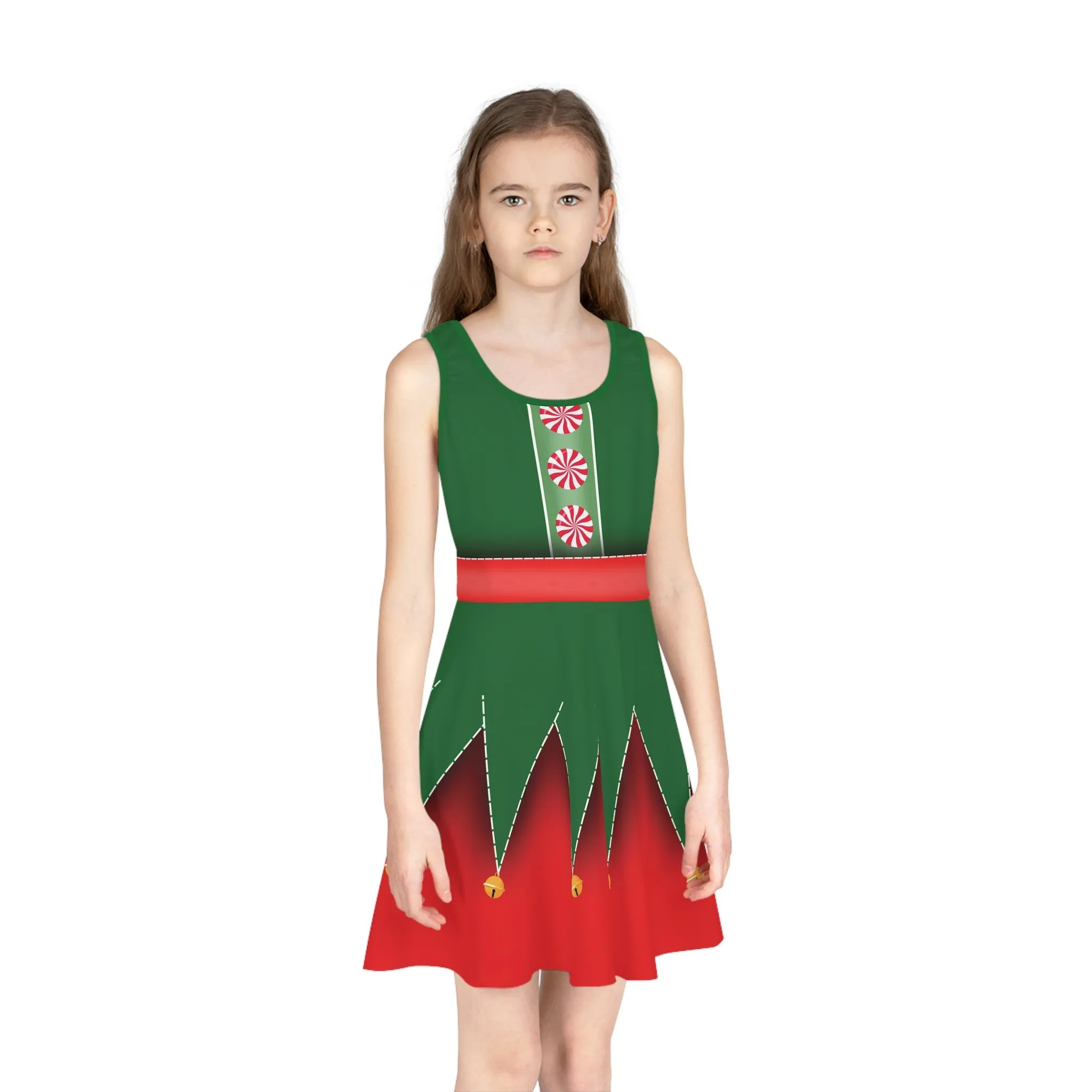 Christmas Elf Girls' Sleeveless Sundress