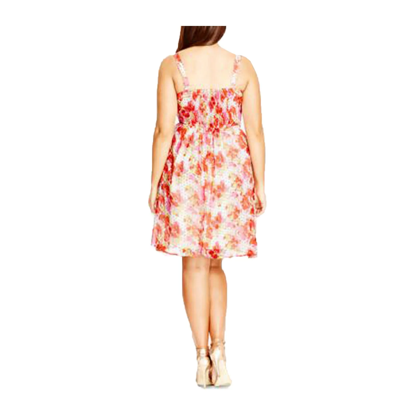 City Chic Multi Color Floral Print Zip Front Sundress