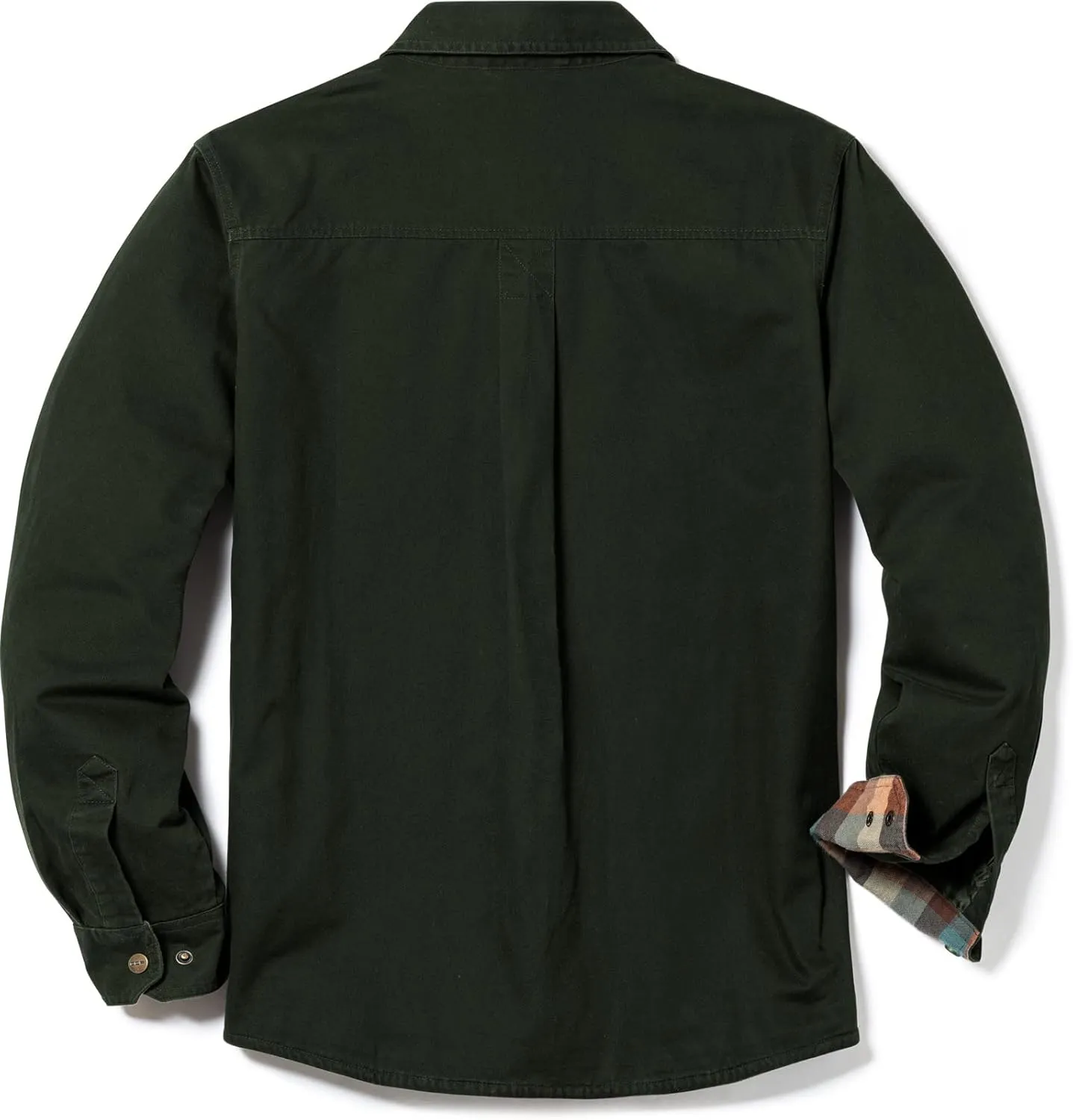 CQR Men's Twill All Cotton Flannel Lined Shirt Jacket, Soft Brushed Outdoor Shirt Jacket