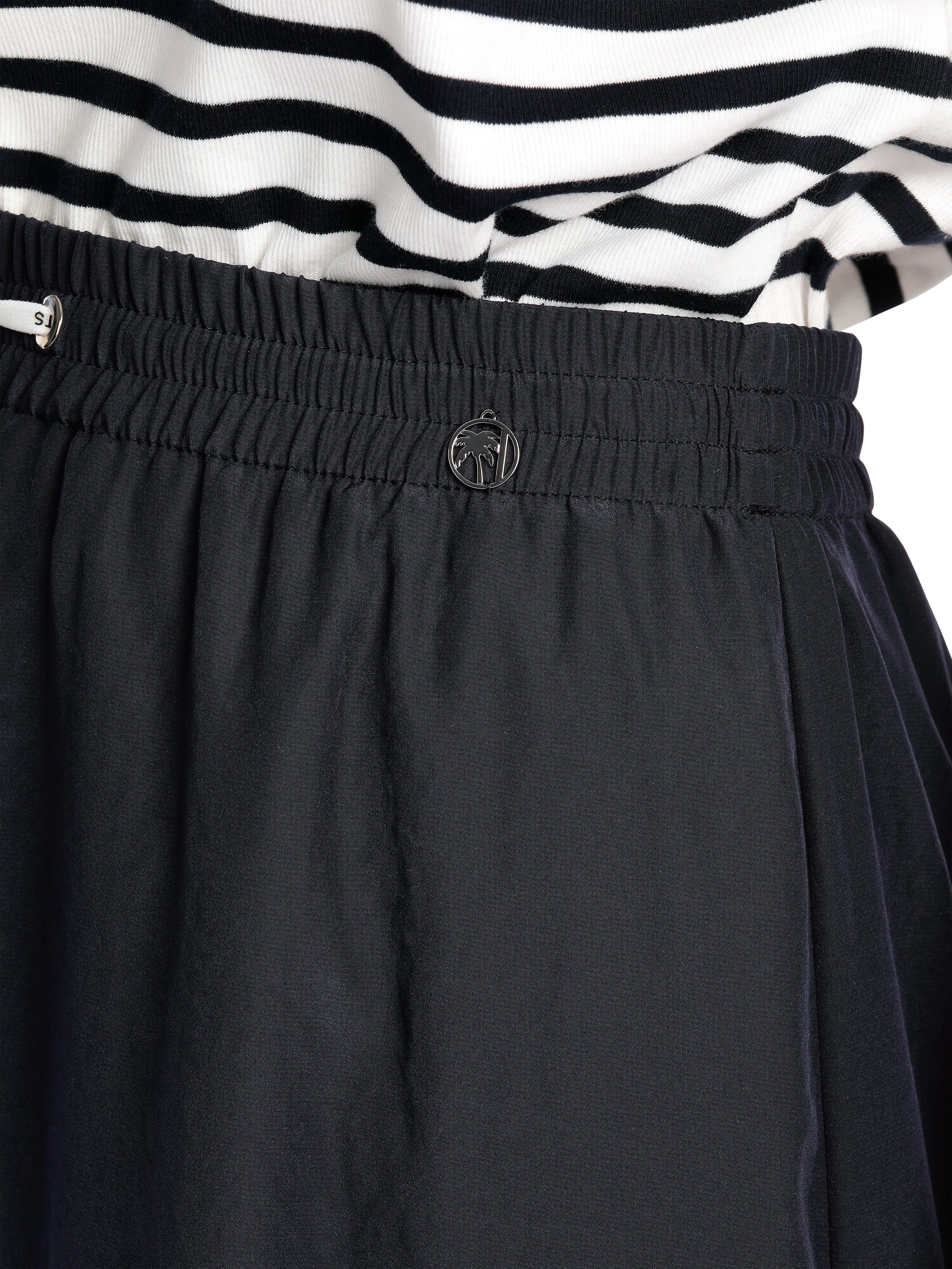CRINKLED LOOK SKIRT W DRAWSTRING NAVY