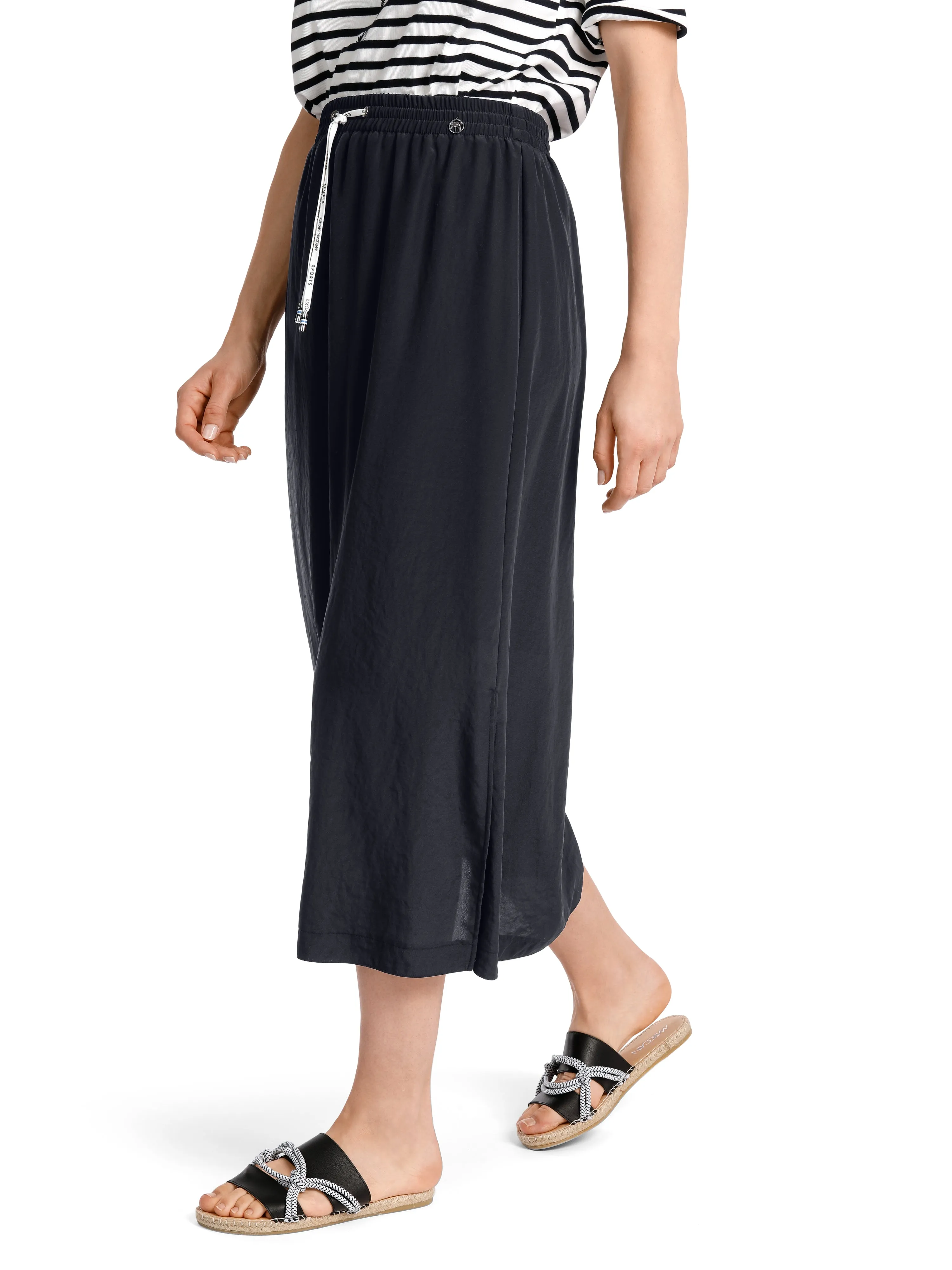 CRINKLED LOOK SKIRT W DRAWSTRING NAVY