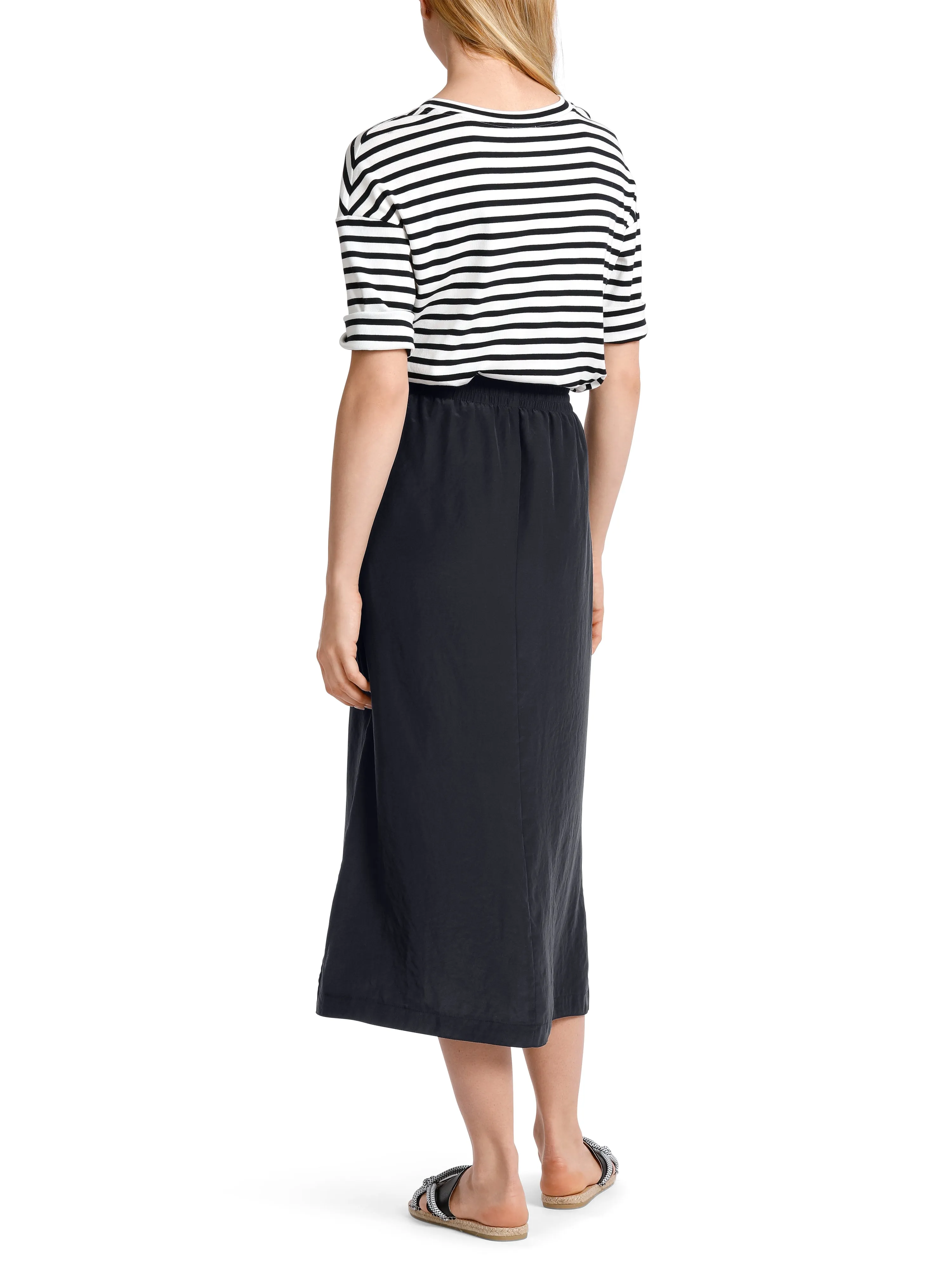CRINKLED LOOK SKIRT W DRAWSTRING NAVY