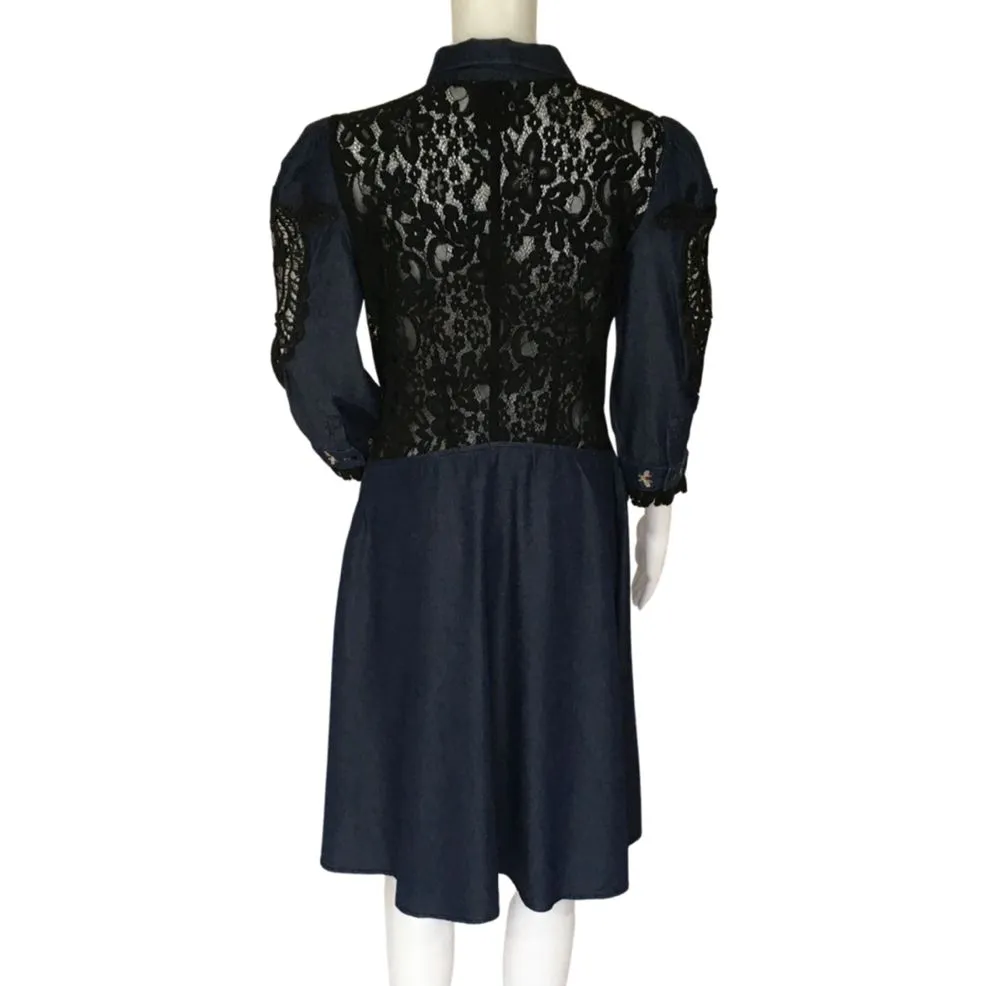 Desigual Lace Details Back & Sleeve Vest Nina Dress