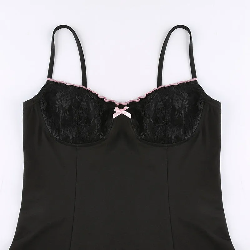Elegant Bowknot Lace Heart Lingerie Dress