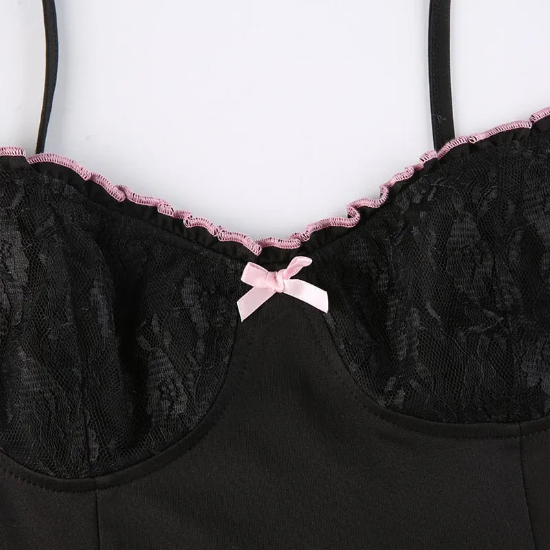 Elegant Bowknot Lace Heart Lingerie Dress