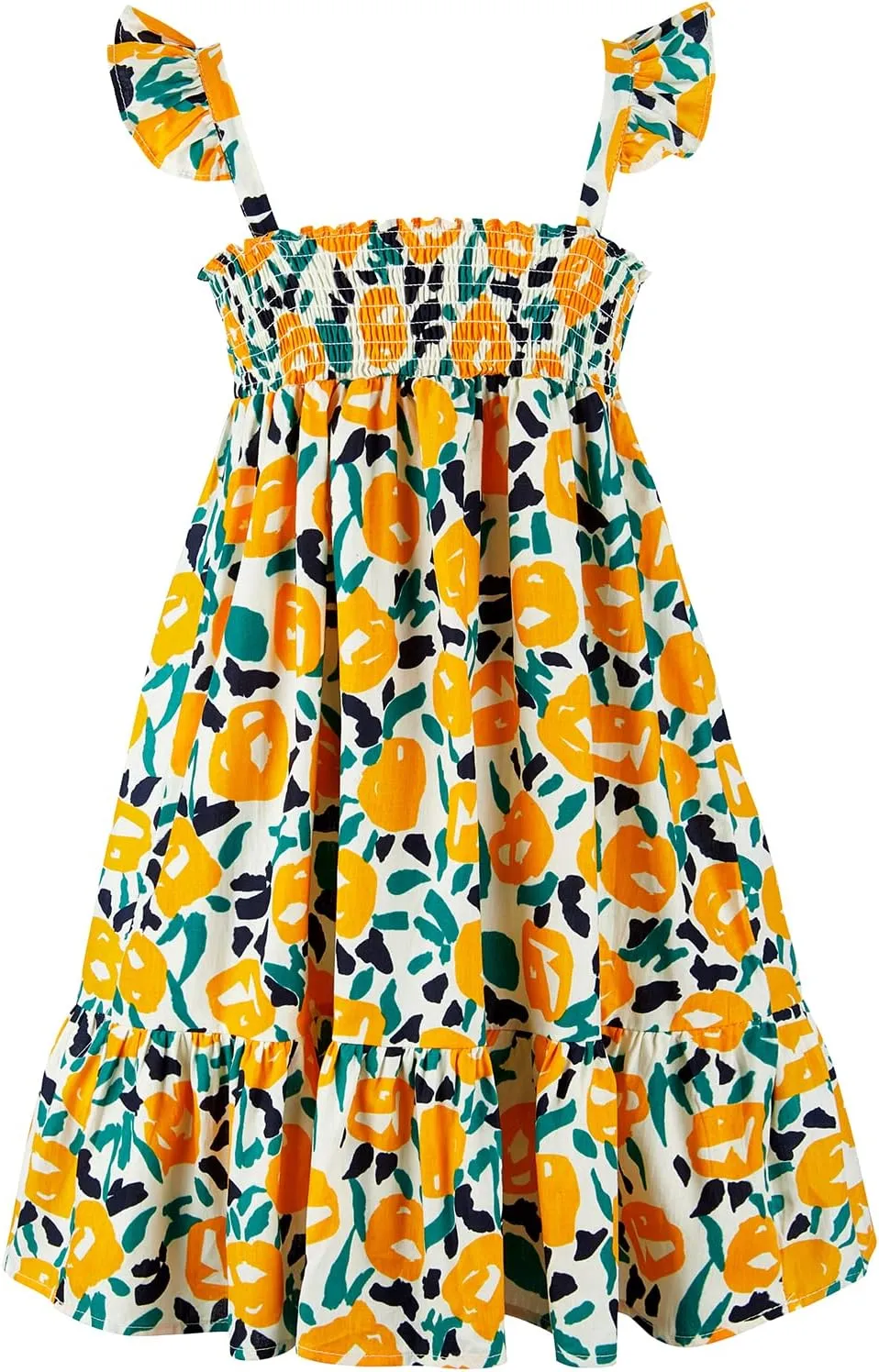 Girls' 2T-14 Casual Sundress Summer Autumn Clothes Cotton Floral Dress