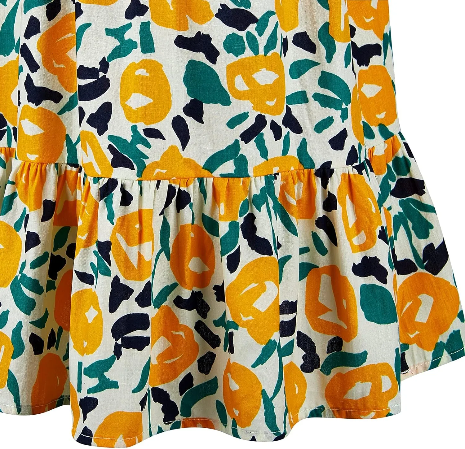 Girls' 2T-14 Casual Sundress Summer Autumn Clothes Cotton Floral Dress