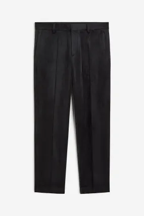 H&M Regular Fit Velvet Suit Pants, black