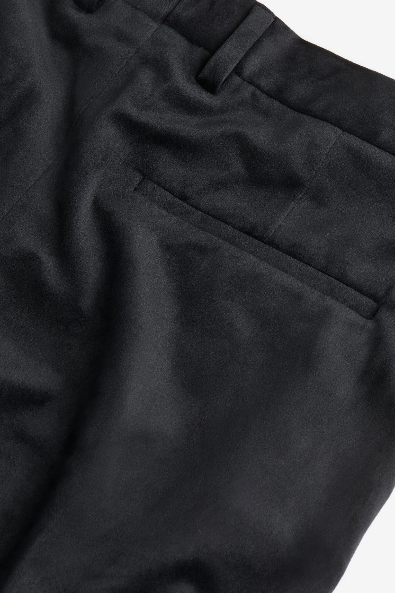 H&M Regular Fit Velvet Suit Pants, black