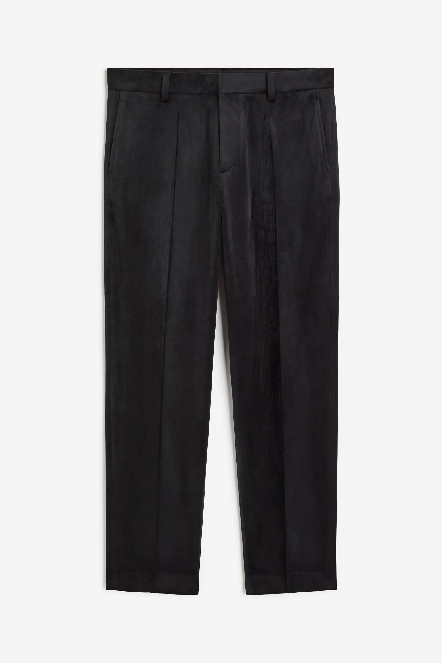 H&M Regular Fit Velvet Suit Pants, black