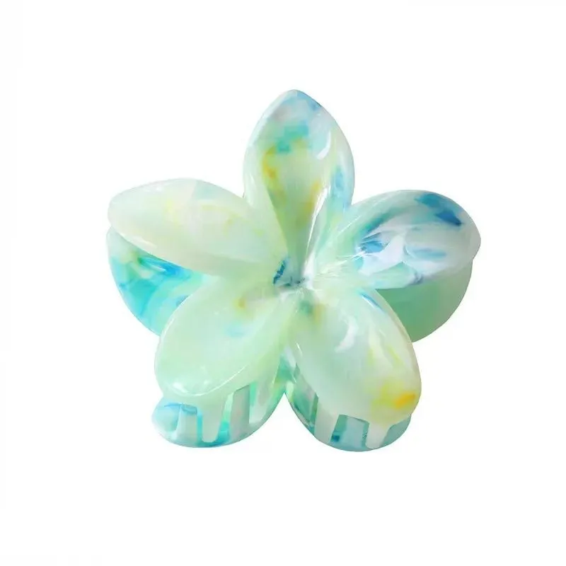 Hawaiian Flower Hair Clips for Women – Giant Floral Shark Clip in Vibrant Yellow, Perfect for Parties & Korean-Inspired Style