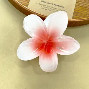 Hawaiian Flower Hair Clips for Women – Giant Floral Shark Clip in Vibrant Yellow, Perfect for Parties & Korean-Inspired Style