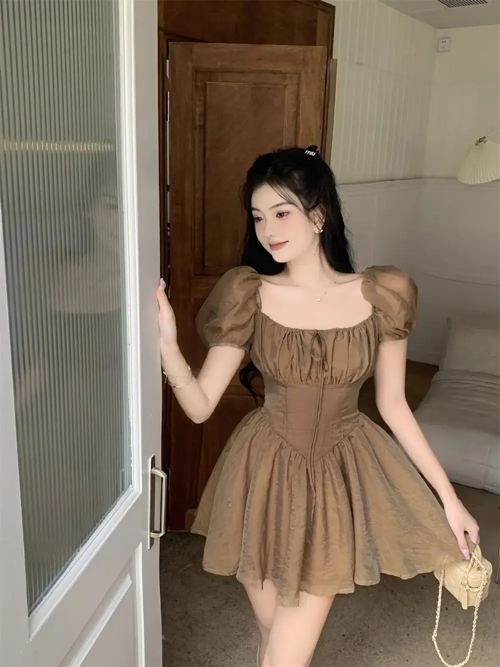 JOSKAA  Fairy Dress Holiday Irregular Long Sleeve Beach dress summer Ruffle sexy Off Shoulder female high waist chic women short dresses  Sundress