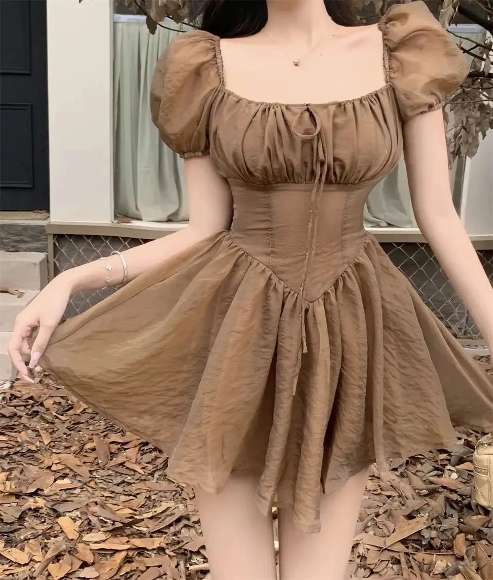 JOSKAA  Fairy Dress Holiday Irregular Long Sleeve Beach dress summer Ruffle sexy Off Shoulder female high waist chic women short dresses  Sundress
