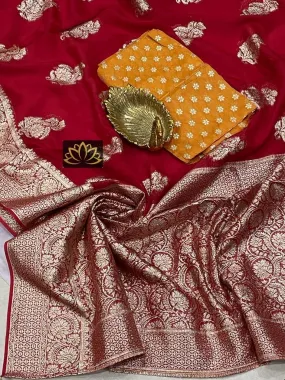 Lal banarsi weaving saree