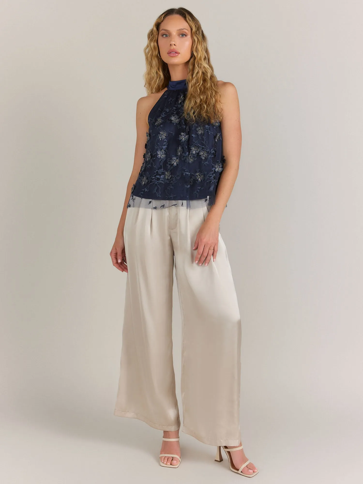 Lena 3D Floral Metallic Tank - Brands We Love