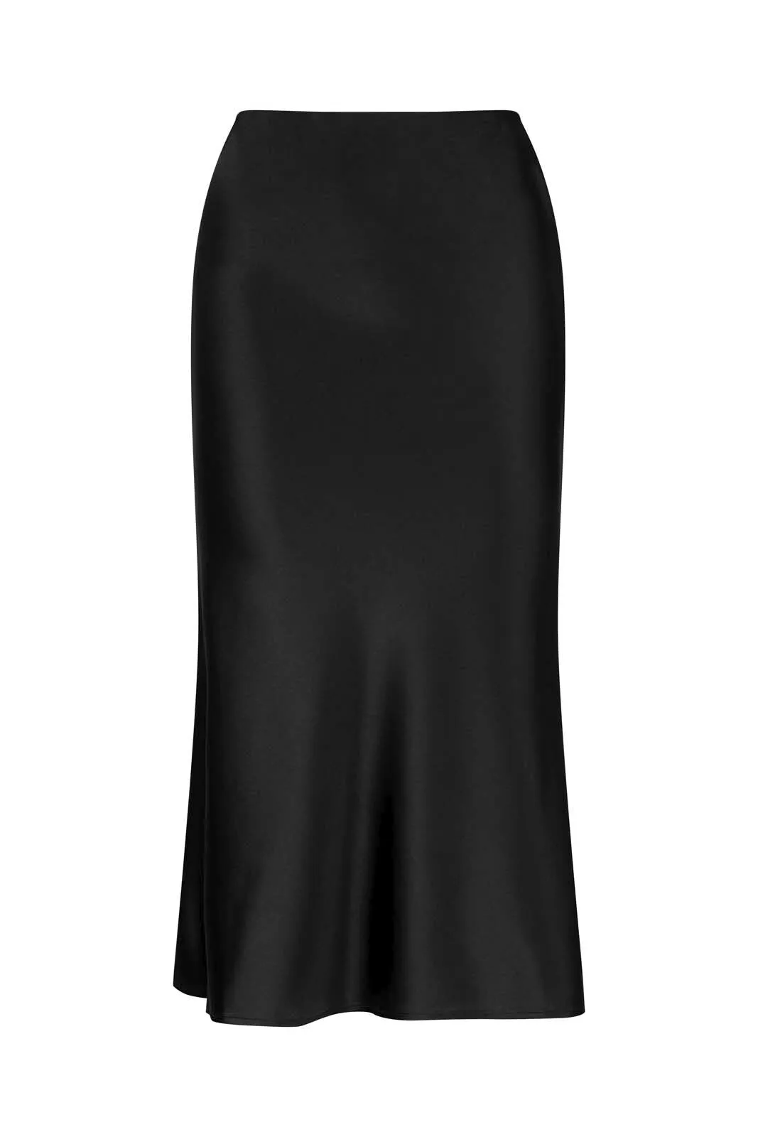 LIGHTNESS OF BEING SILK BIAS SKIRT BLACK