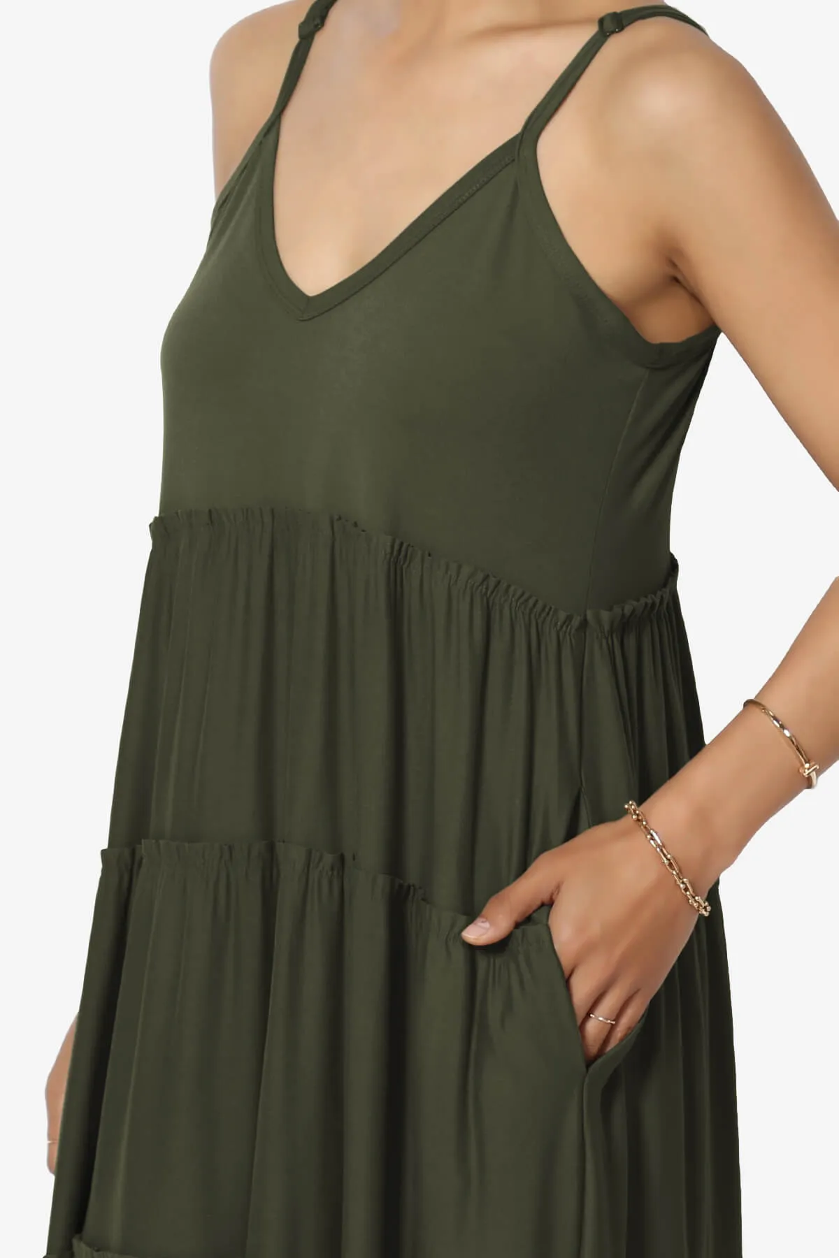 Livvy V-Neck Tiered Cami Maxi Dress PLUS