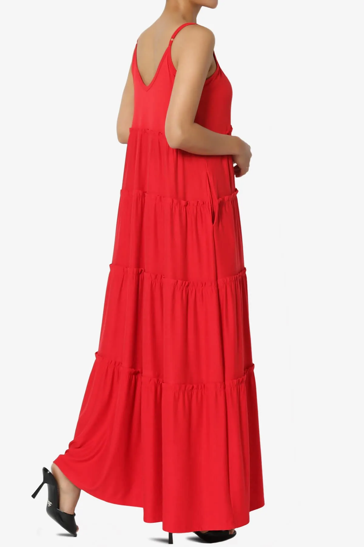 Livvy V-Neck Tiered Cami Maxi Dress PLUS