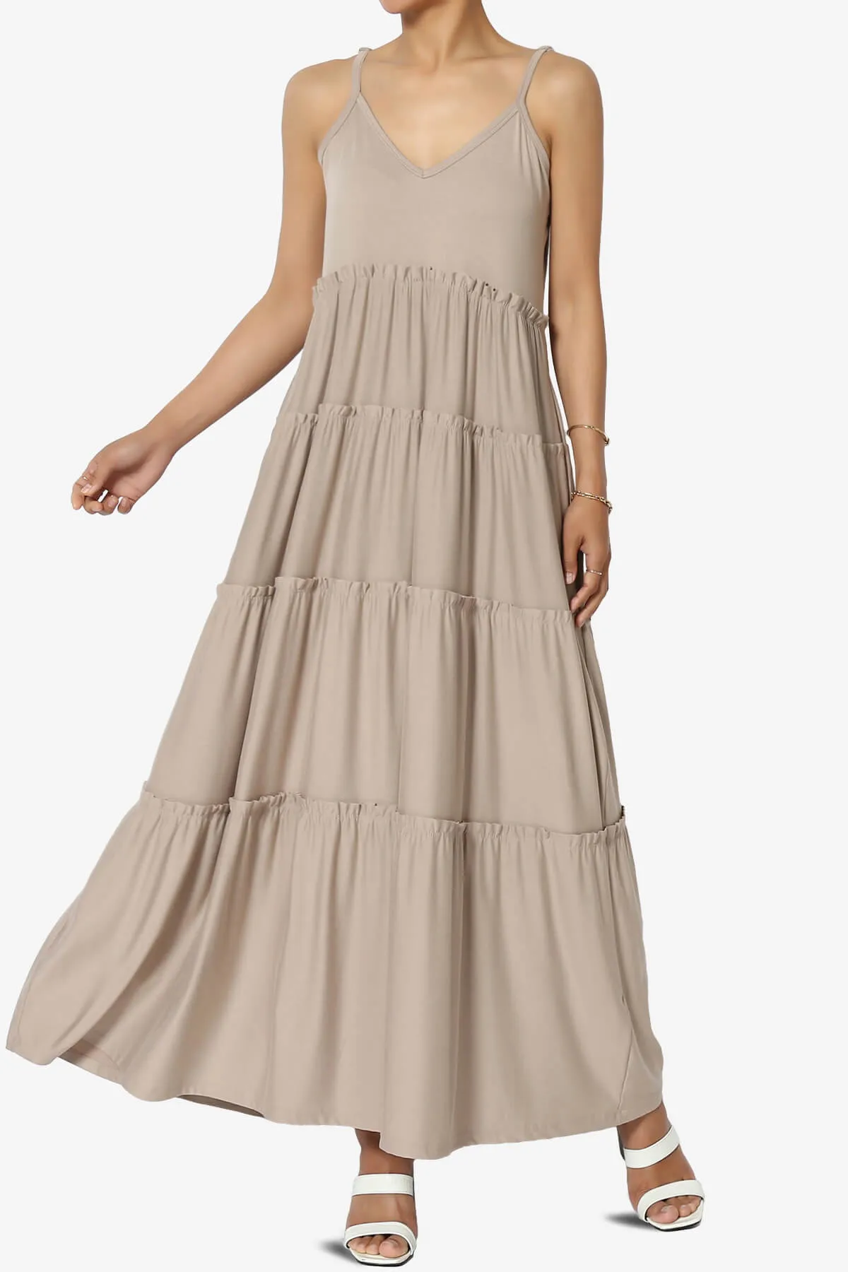Livvy V-Neck Tiered Cami Maxi Dress PLUS