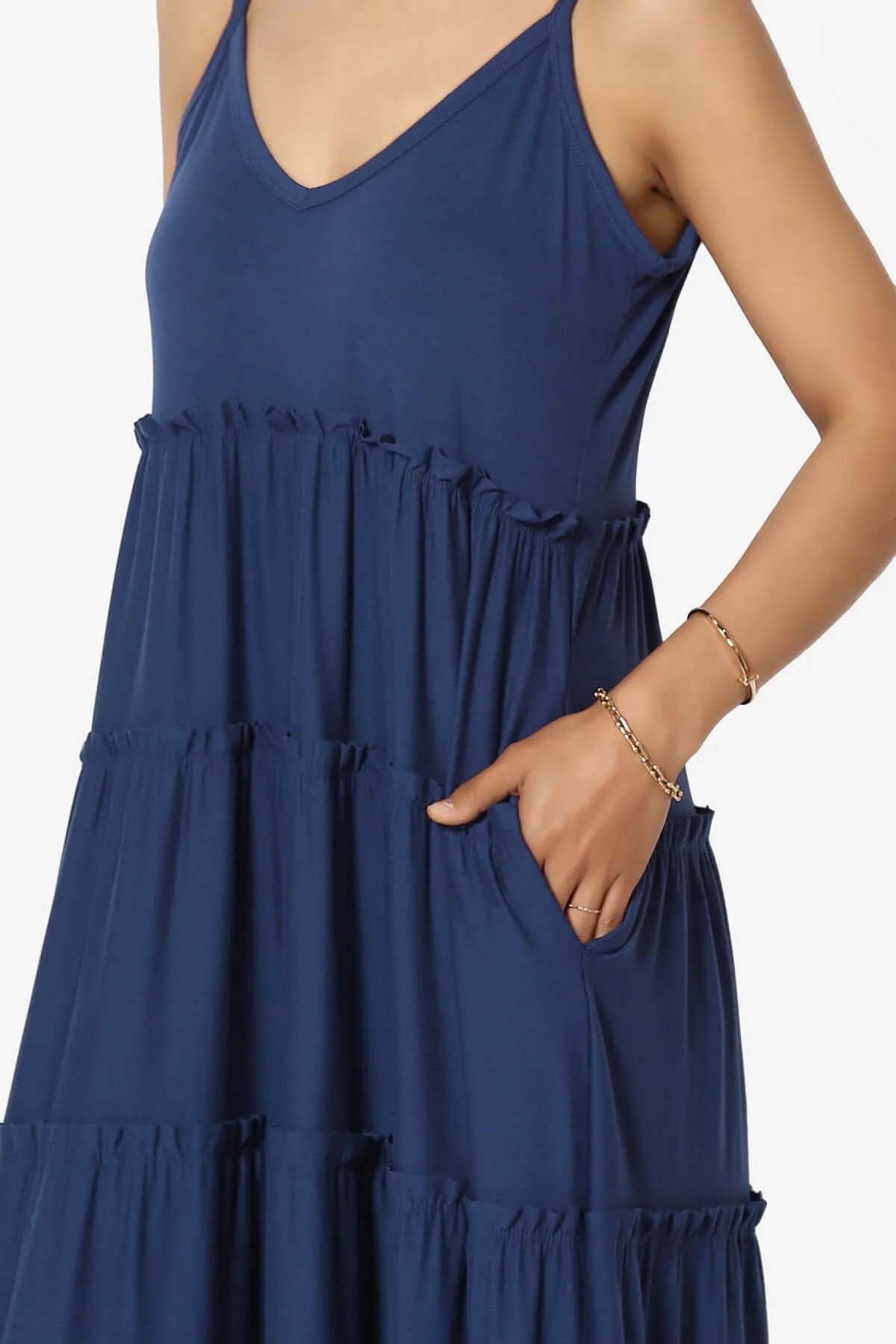 Livvy V-Neck Tiered Cami Maxi Dress PLUS