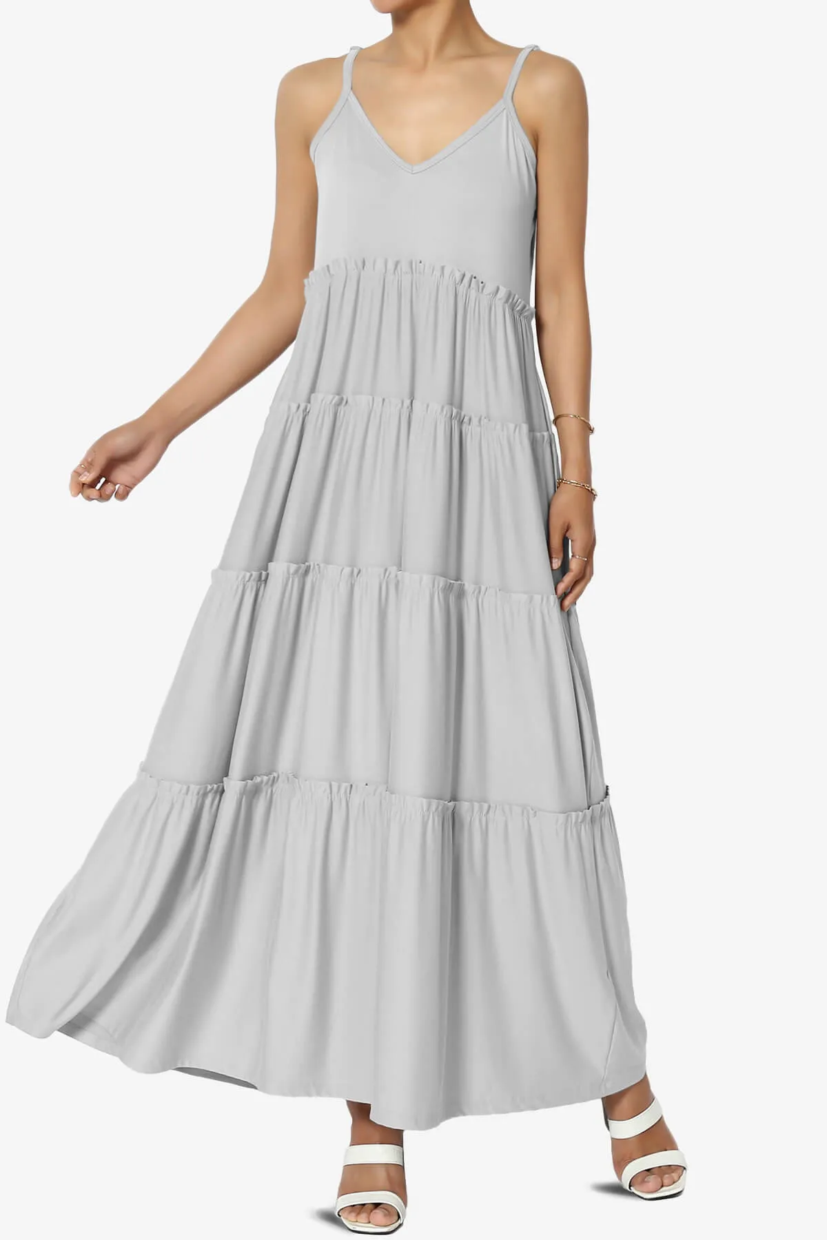 Livvy V-Neck Tiered Cami Maxi Dress PLUS