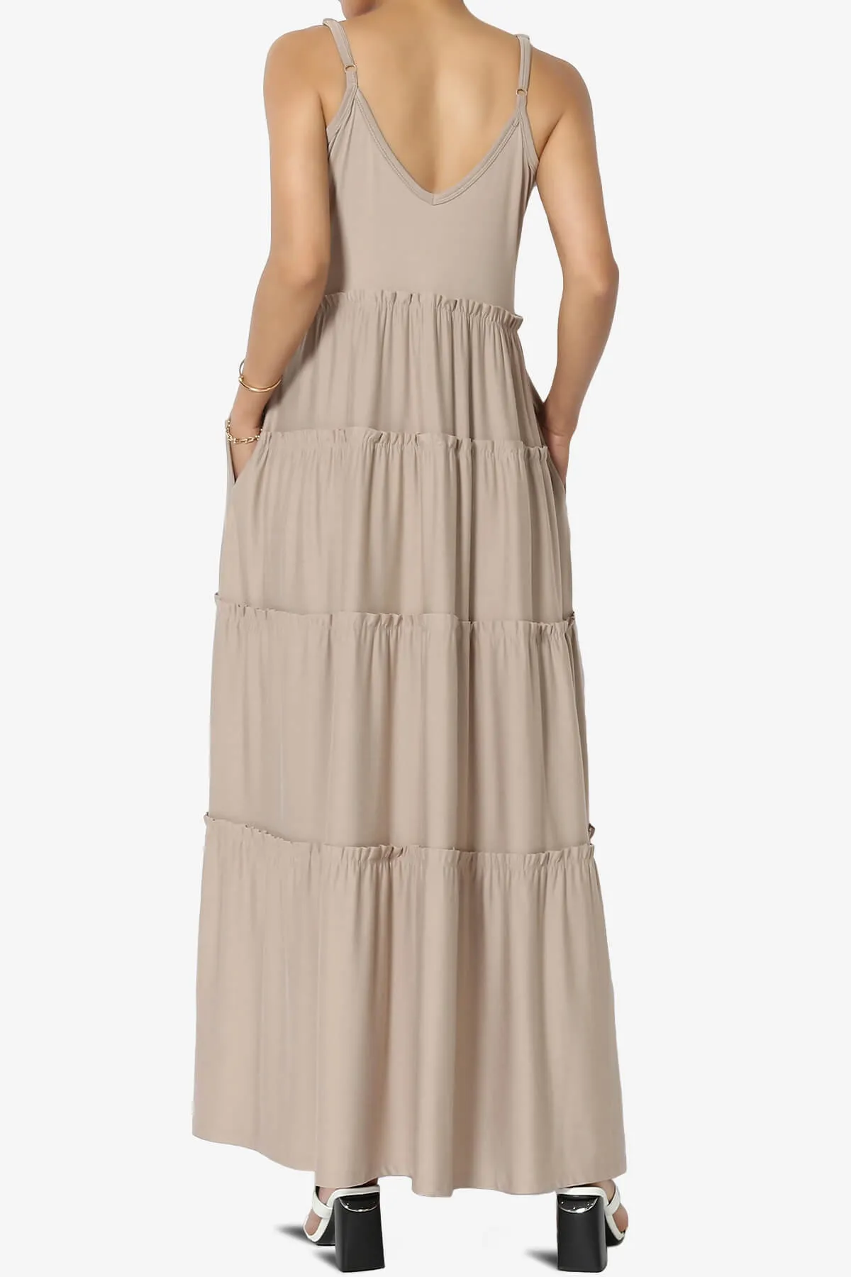 Livvy V-Neck Tiered Cami Maxi Dress PLUS