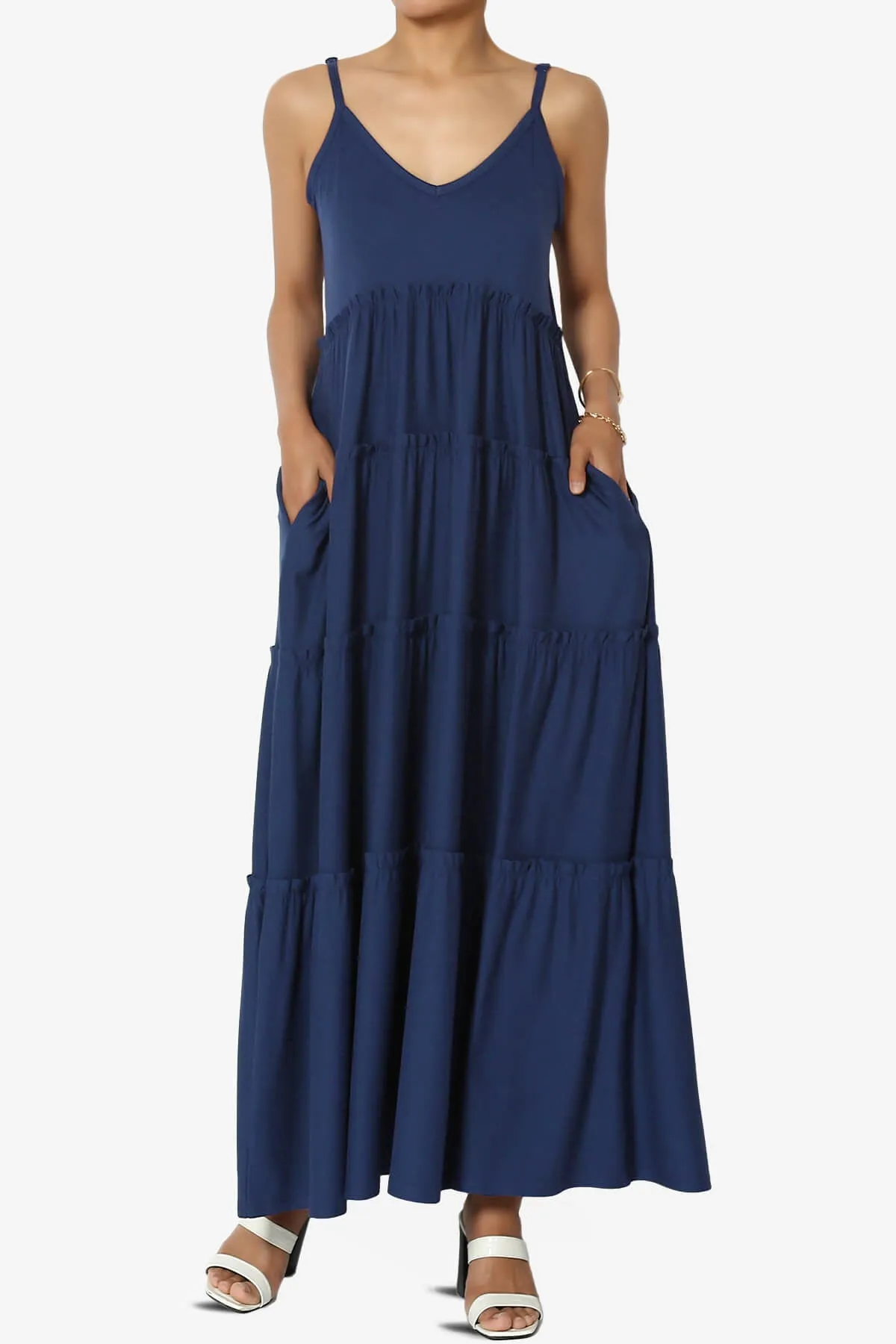 Livvy V-Neck Tiered Cami Maxi Dress PLUS