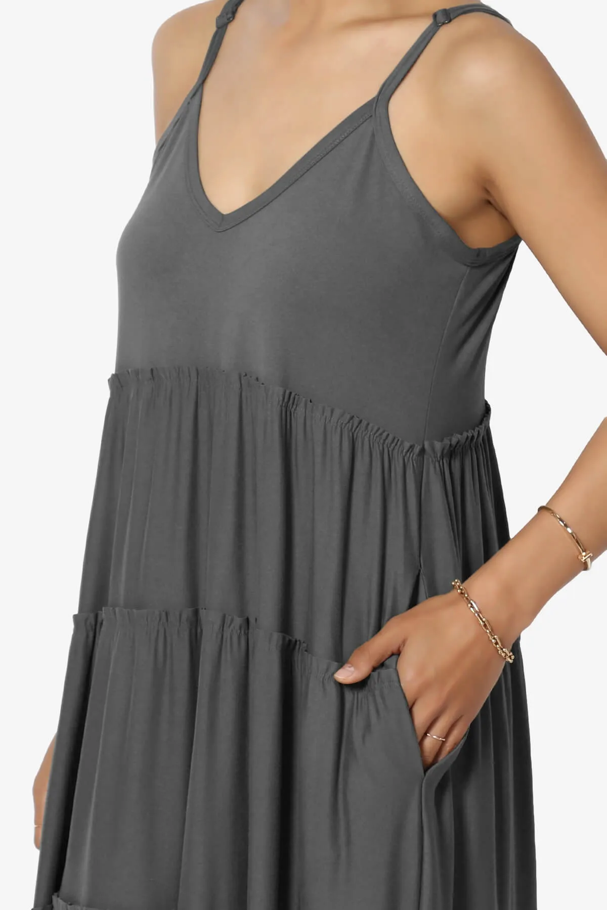 Livvy V-Neck Tiered Cami Maxi Dress PLUS