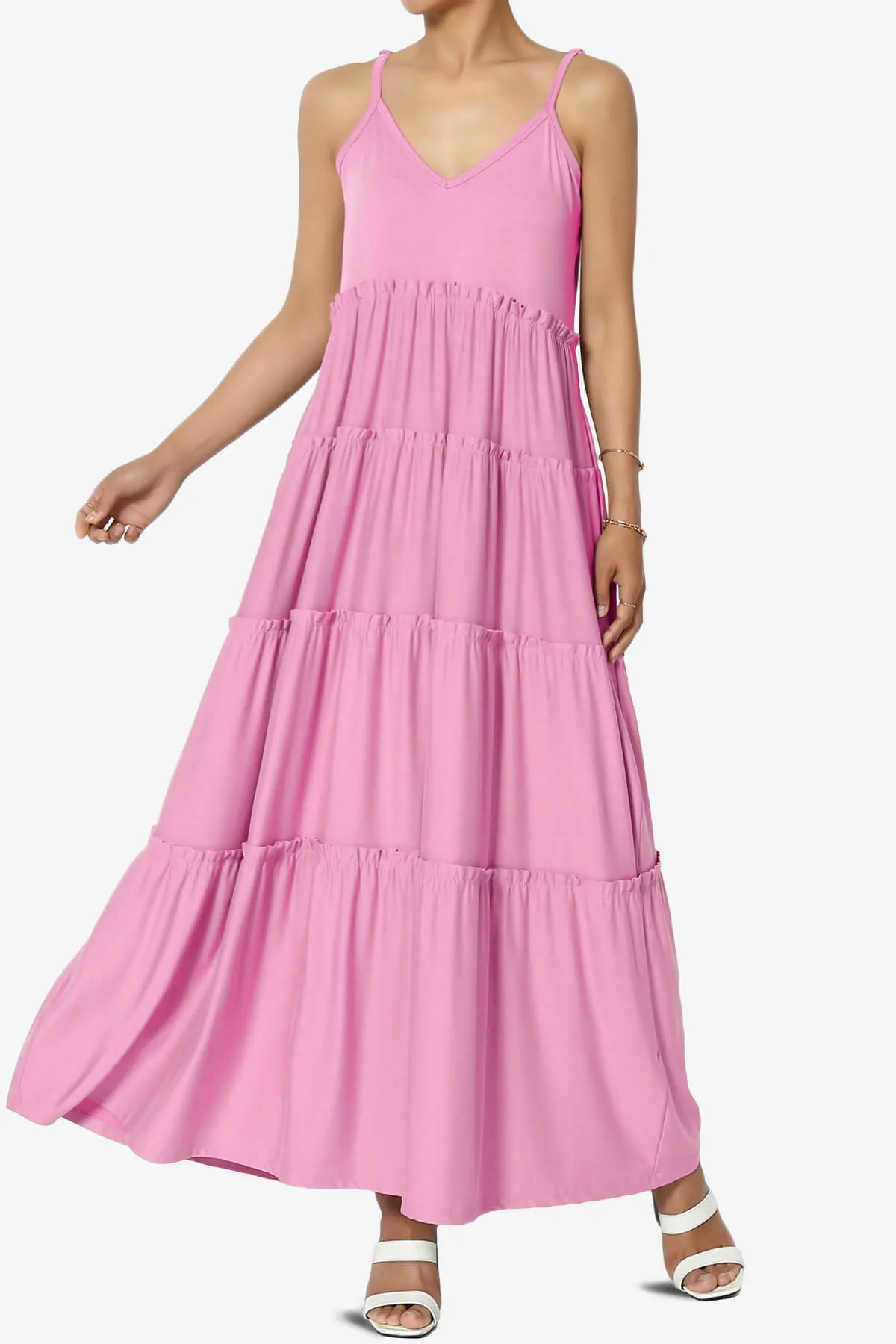 Livvy V-Neck Tiered Cami Maxi Dress PLUS