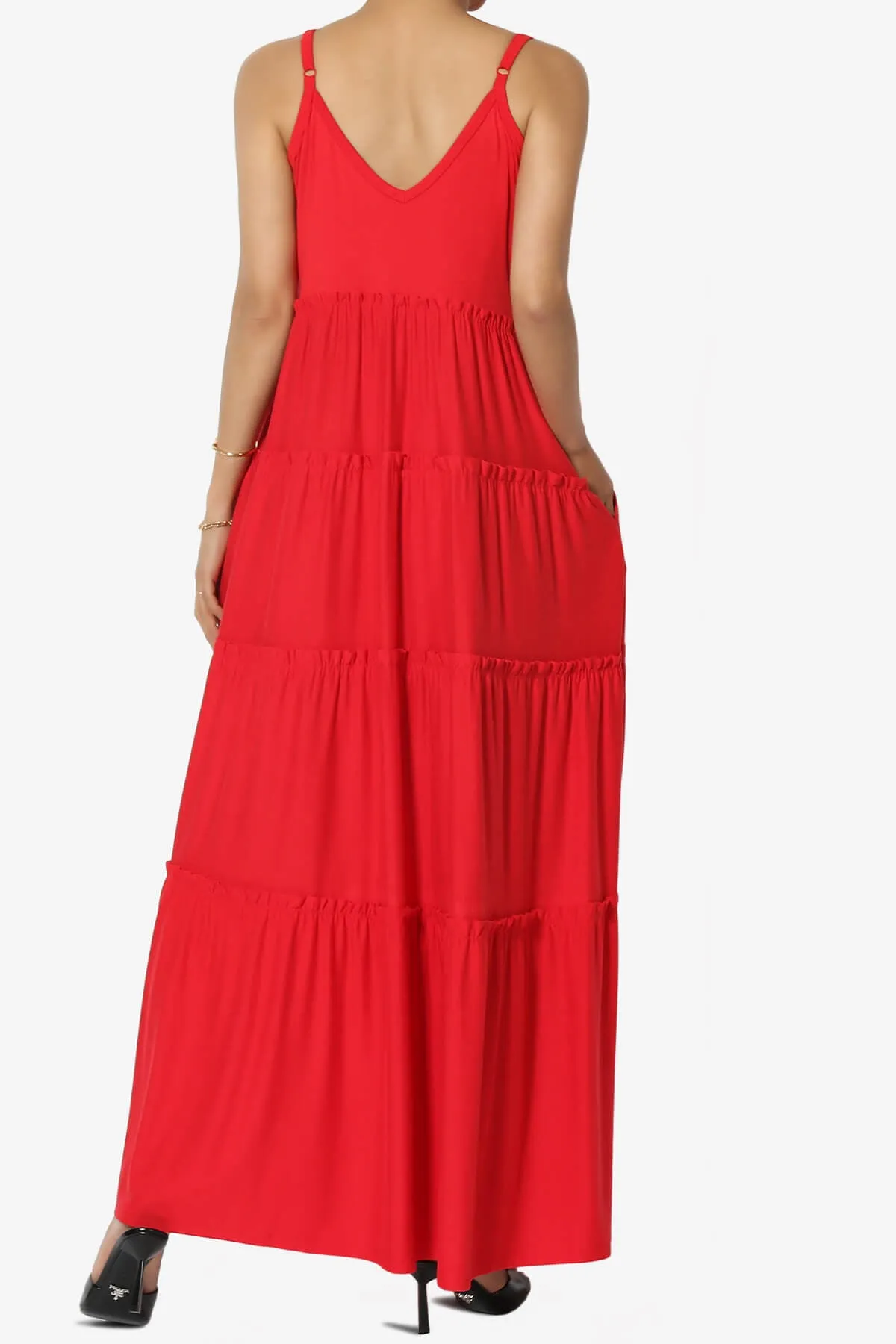 Livvy V-Neck Tiered Cami Maxi Dress PLUS