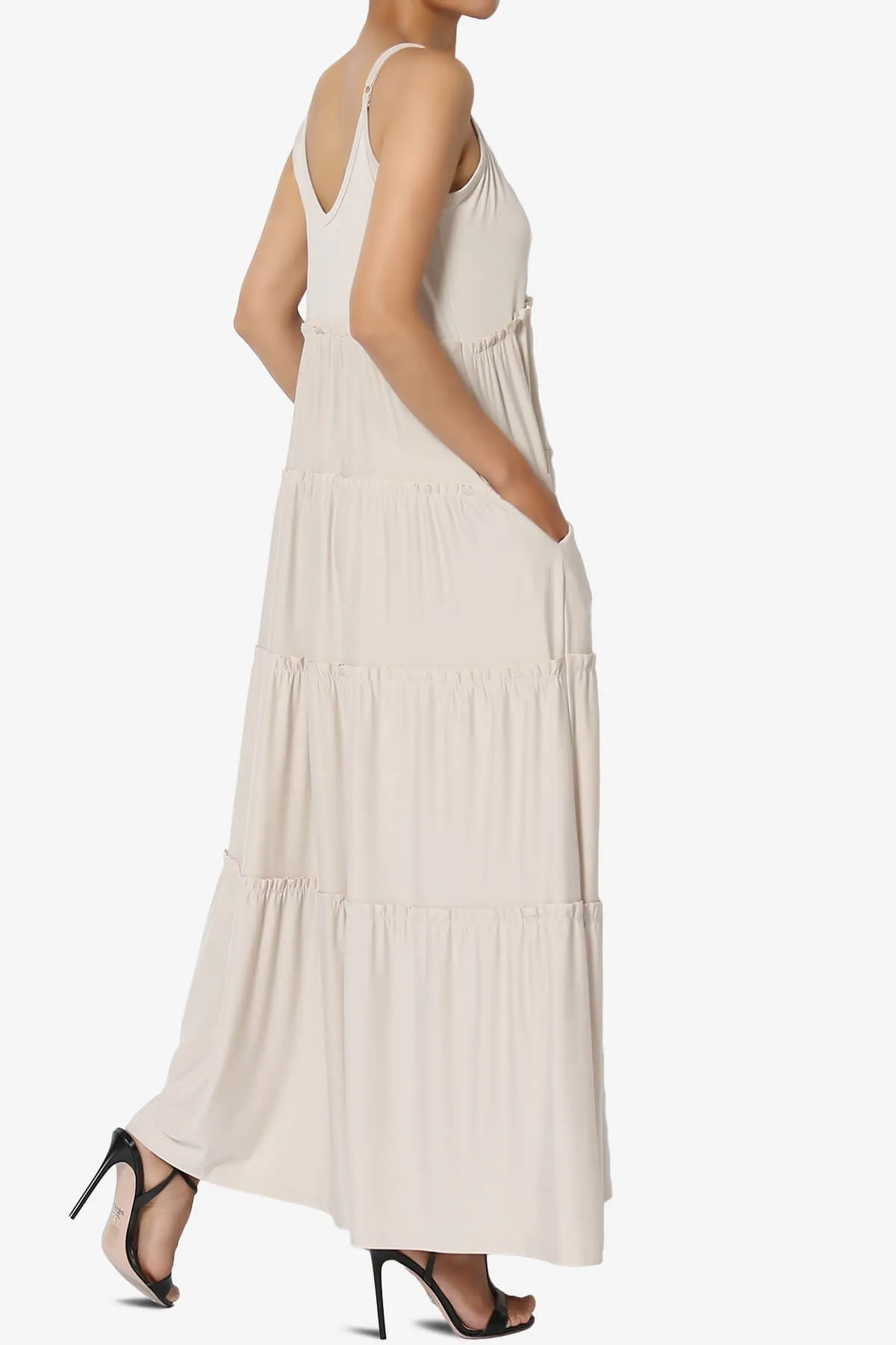 Livvy V-Neck Tiered Cami Maxi Dress PLUS