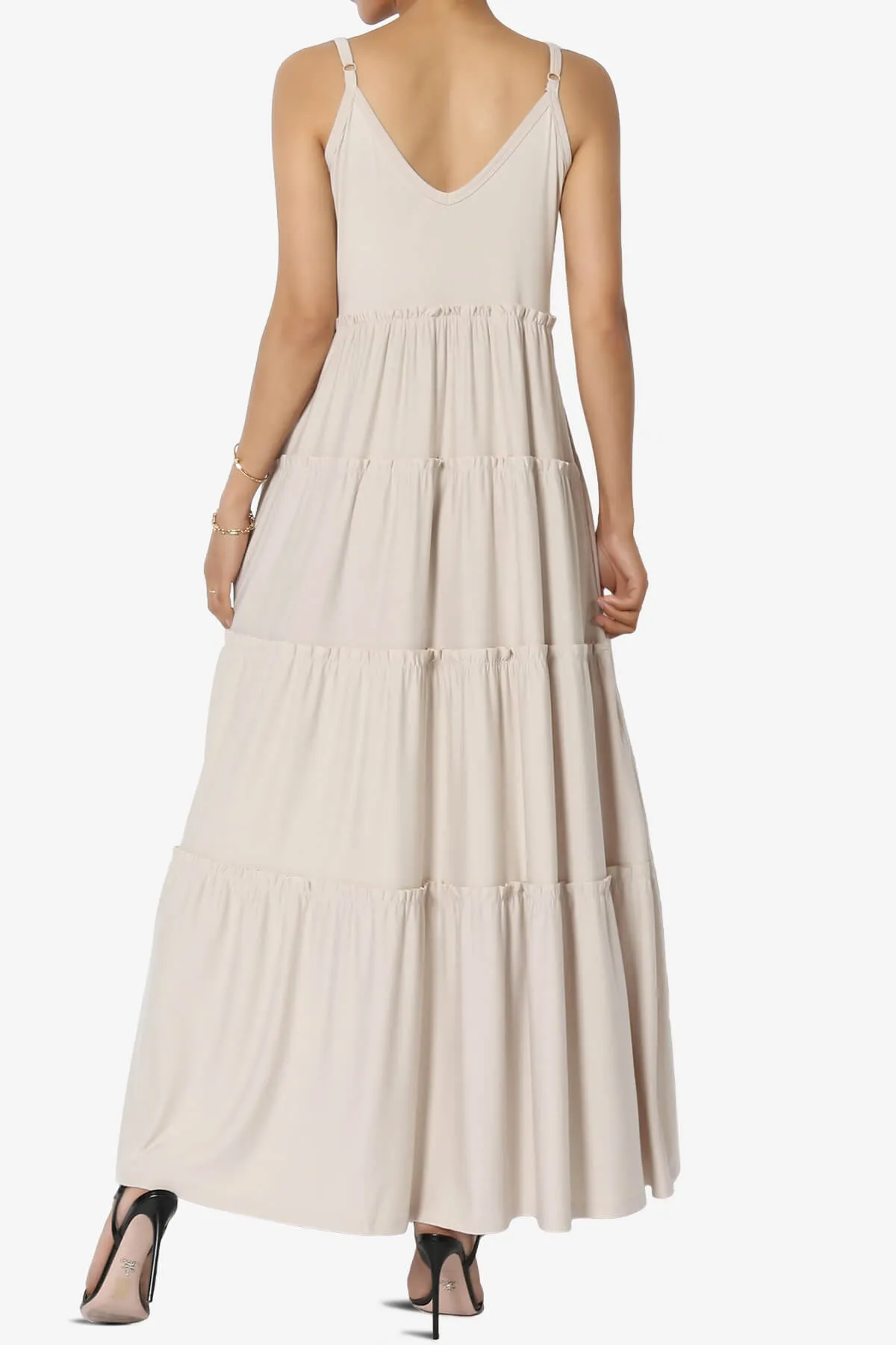 Livvy V-Neck Tiered Cami Maxi Dress PLUS