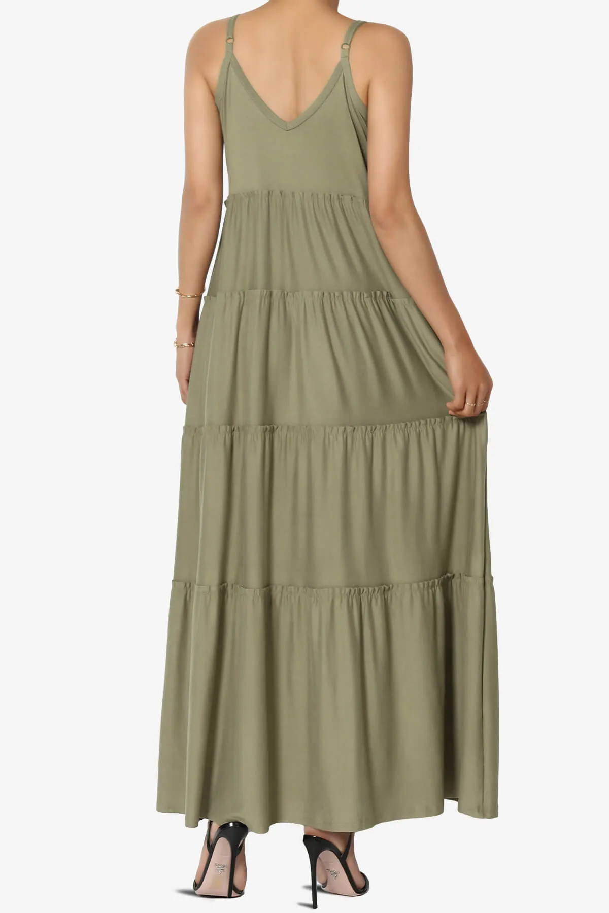 Livvy V-Neck Tiered Cami Maxi Dress PLUS
