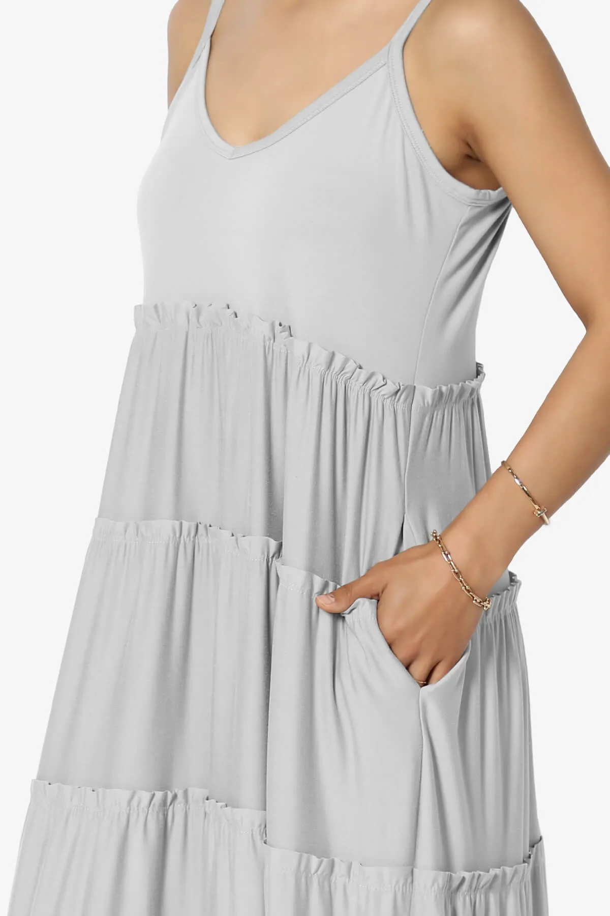 Livvy V-Neck Tiered Cami Maxi Dress PLUS