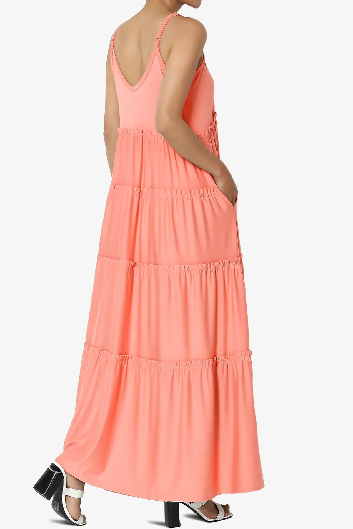Livvy V-Neck Tiered Cami Maxi Dress PLUS