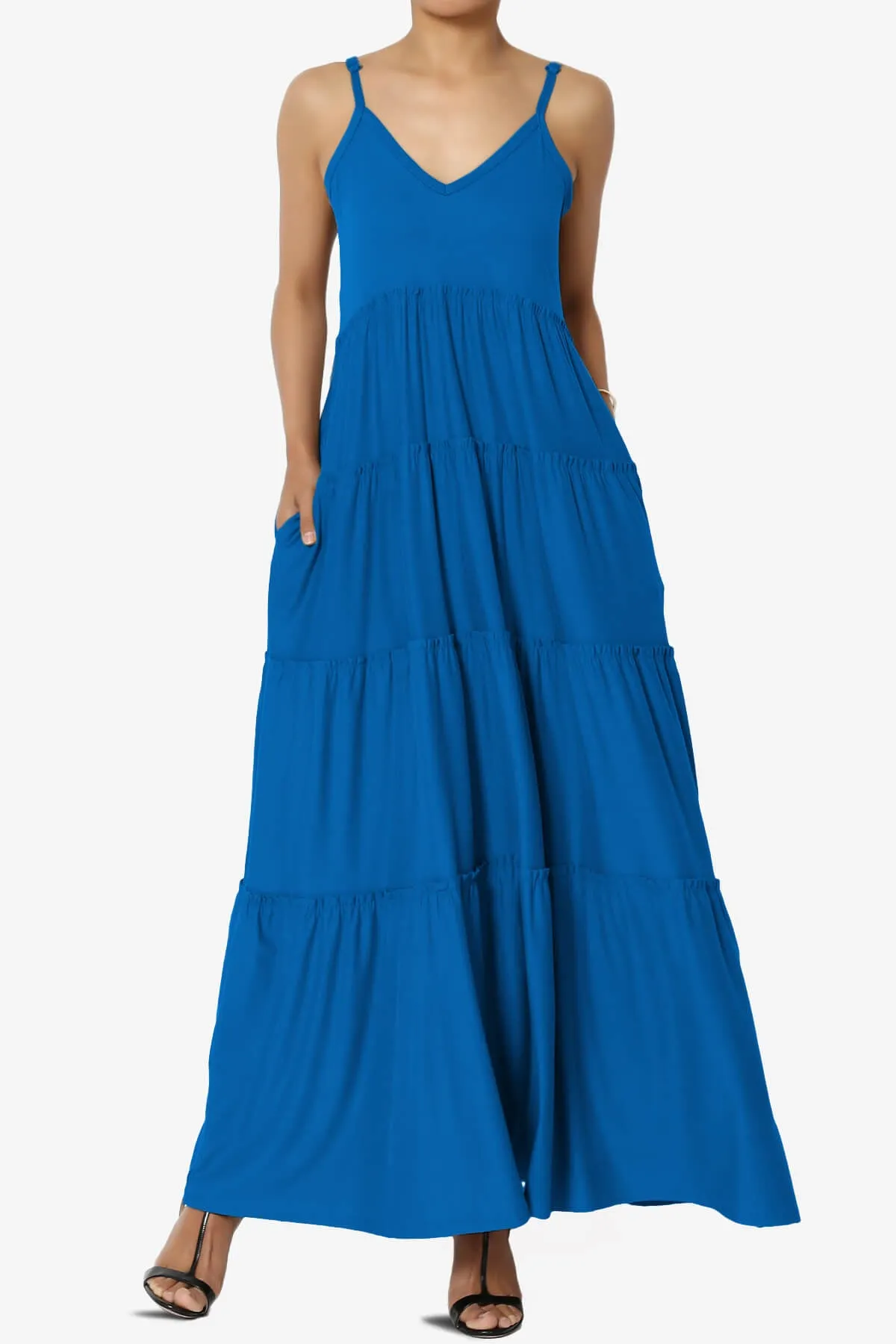 Livvy V-Neck Tiered Cami Maxi Dress PLUS
