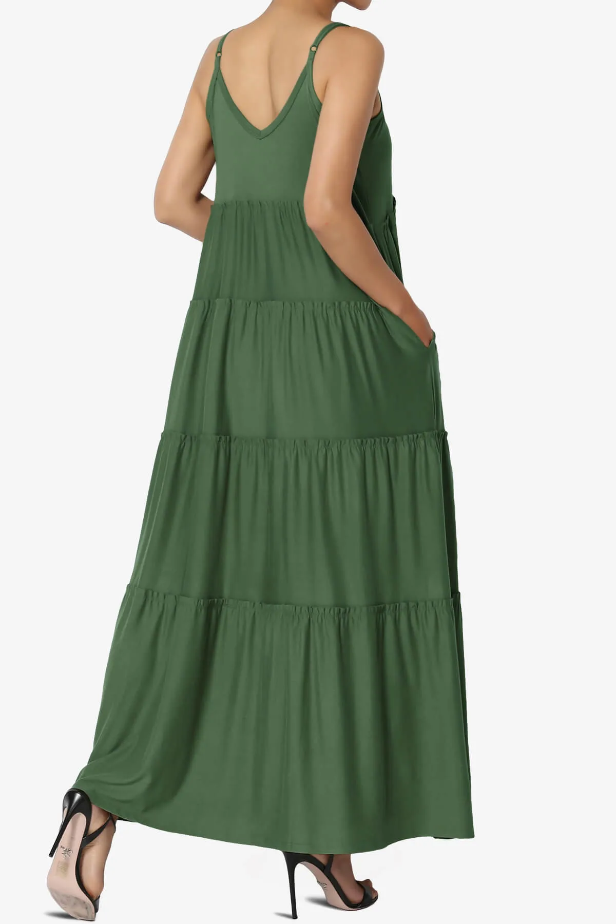 Livvy V-Neck Tiered Cami Maxi Dress PLUS