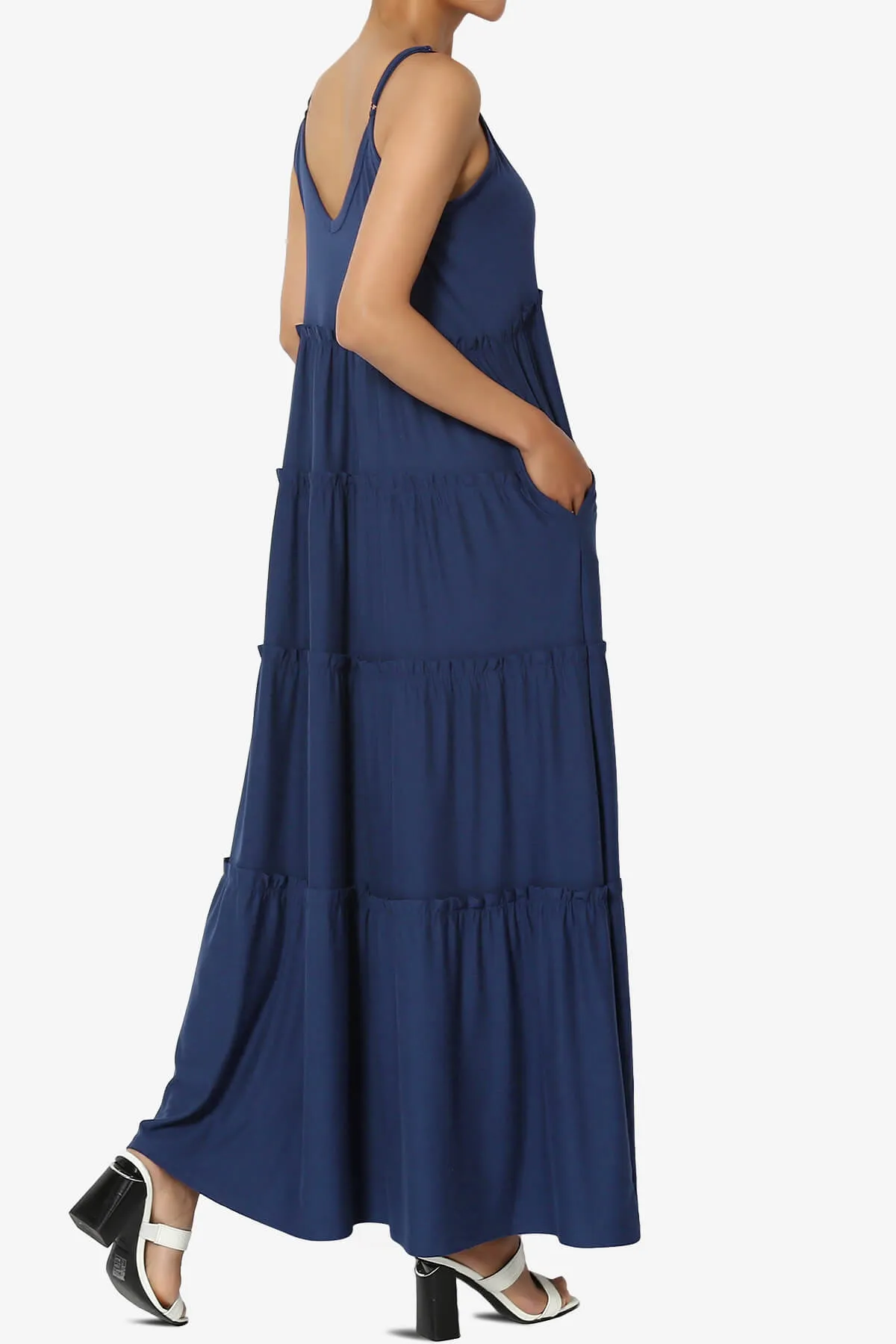 Livvy V-Neck Tiered Cami Maxi Dress PLUS