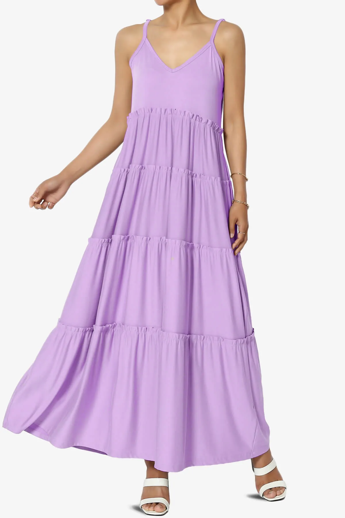 Livvy V-Neck Tiered Cami Maxi Dress PLUS